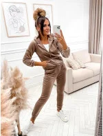 Dámska tepláková súprava cappuccino s kapucňou na zips (829) Dámska tepláková súprava cappuccino s kapucňou na zips (829)