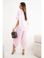 Viskózová blúzka + nohavice candy pink Viskózová blúzka + nohavice candy pink