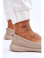 Dámske kožené ažurové baleríny Beige Lucy Dámske kožené ažurové baleríny Beige Lucy