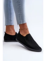 Damskie Tenisówki Trampki Slip-On Czarne Lovinia