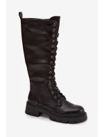 Zateplené Kozačky na Sznurowání Dámské Čokoládové Meliora