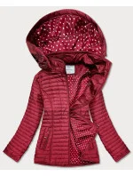 Červená dámska bunda s bodkovanou podšívkou (SF8981) Červená dámska bunda s bodkovanou podšívkou (SF8981)
