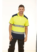 Yoko HVJ 220 Hi-Vis Piqué Polo 79.J220, vysoká viditeľnosť, žltá/námornícka modrá Yoko HVJ 220 Hi-Vis Piqué Polo 79.J220, vysoká viditeľnosť, žltá/námornícka modrá