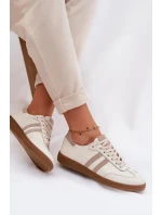 Zazoo N1068 Dámske kožené nízke tenisky Beige