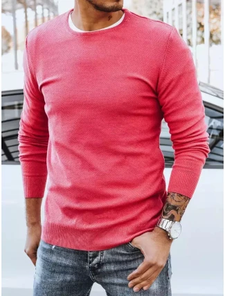 Pánsky klasický fuchsiový sveter FashionStreet WX1934 Pánsky klasický fuchsiový sveter FashionStreet WX1934