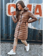 Dámsky zimný kabát dlhý LESSI camel FashionStreet TY3354