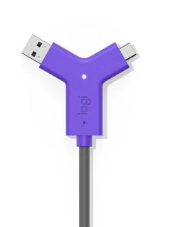 Vysielač a prijímač Logitech Swytch AV čierny, fialový