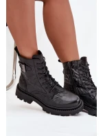 Skórzane Botki Damskie Z Efektem Marszczenia I Klamrą Artiker 57C1008 Czarne