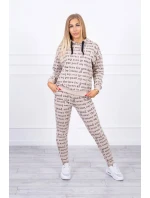 Dámska súprava s potlačou 20929 béžová - Kesi Dámska súprava s potlačou 20929 béžová - Kesi