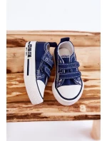 Dziecięce Materiałowe Trampki Na Rzep BIG STAR KK374075 Granatowe