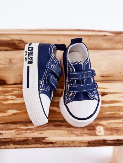 Dziecięce Materiałowe Trampki Na Rzep BIG STAR KK374075 Granatowe