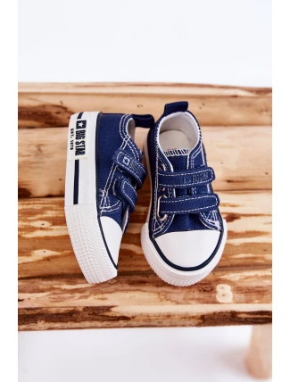 Dziecięce Materiałowe Trampki Na Rzep BIG STAR KK374075 Granatowe