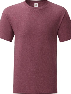 Fruit of the Loom Iconic 150 T Pánske tričko 16.1430 melírovaná bordová