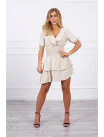 Béžové šaty do pása