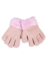 Dievčenské päťprsté dvojvrstvové rukavice Yoclub RED-0103G-AA50-001 Pink