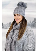 Súprava čiapky a šálu K.22.261.05 Light grey - Kamea Súprava čiapky a šálu K.22.261.05 Light grey - Kamea