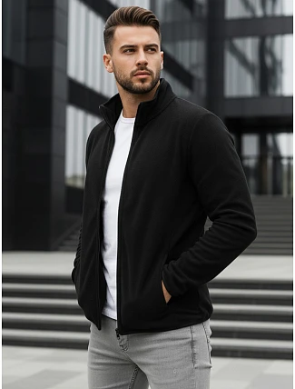 Pánska mikina na zips s kapucňou čierna FashionStreet BX4771