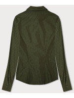 Koszula damska w srebrne paseczki khaki (AWT0111)