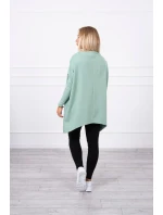 Oversize mikina s asymetrickými bokmi tmavo mätová