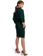 Dámske šaty s kimonovými rukávmi B175 tmavozelené - BEwear