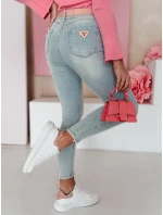 Dámske úzke džínsy s opaskom SLIMIVI modré FashionStreet UY2423 Dámske úzke džínsy s opaskom SLIMIVI modré FashionStreet UY2423