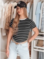 LINESS dámske pruhované základné tričko čierne FashionStreet RY2817 LINESS dámske pruhované základné tričko čierne FashionStreet RY2817