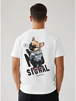 Pánske bavlnené tričko nadrozmernej veľkosti s bielou potlačou FashionStreet NX4009R Pánske bavlnené tričko nadrozmernej veľkosti s bielou potlačou FashionStreet NX4009R