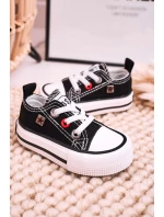 Dziecięce Klasyczne Niskie Trampki BIG STAR HH374194 Czarne