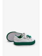 Dziecięce Sneakersy Trampki Z Przypinką Biało-Zielone Pennyn