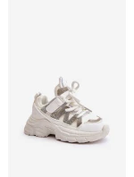Sneakersy Dziecięce Z Cyrkoniami Białe Rianalla