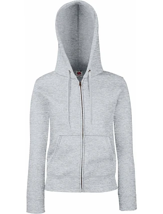 Fruit of the Loom Premium Lady-Fit Hooded Jacket Dámska mikina s kapucňou 16.2118 heather grey Fruit of the Loom Premium Lady-Fit Hooded Jacket Dámska mikina s kapucňou 16.2118 heather grey