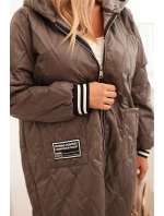 Dámska prešívaná bunda s kapucňou a športovými manžetami Fango