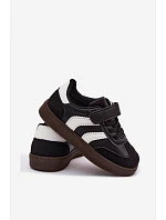Detské tenisky na suchý zips z imitácie kože Black Ronja