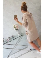 Béžové šaty s kapucňou Béžové šaty s kapucňou