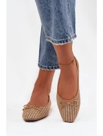 Baleríny s pletenkou a mašličkou Camel Belirra