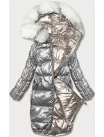 Dámska obojstranná metalická zimná bunda P21-7901 - Minority