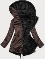 Čierna a hnedá obojstranná dámska bunda (W556)