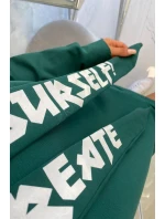 Oversize šaty s kapucňou tmavo zelené