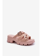 Pachnące Klapki Damskie Na Niskim Obcasie ZAXY NN285044 Jasnoróżowe