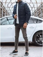 Pánska prešívaná bunda tmavomodrá FashionStreet TX4135