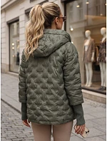 Dámska prešívaná bunda s kapucňou, zelená, FashionStreet TY5869 Dámska prešívaná bunda s kapucňou, zelená, FashionStreet TY5869