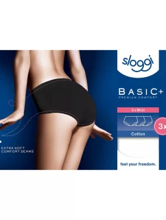sloggi Basic+ Midi 3P - BLACK - SLOGGI BLACK - SLOGGI
