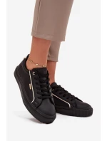 Damskie Sneakersy Z Eko Skóry Big Star SS274025 Czarno-Złote