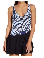 Jednodielne plavky so sukňou 7460 M1 tmavo modré a biele - Anita Jednodielne plavky so sukňou 7460 M1 tmavo modré a biele - Anita