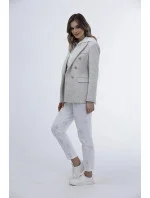 Dvojradové sako vo farbe ecru s gombíkmi (AG3-1981) Dvojradové sako vo farbe ecru s gombíkmi (AG3-1981)