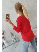 Blúzka s 3D grafikou mačky červená