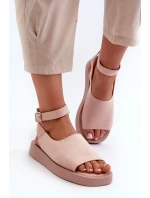 Wygodne Sandały Damskie Na Platformie Różowe Rubie