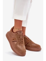 Skórzane Damskie Sneakersy Na Platformie Daniel Lopez Just Dare SS2D4005 Brązowe