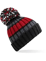 Beechfield B 392 Pletená čiapka s pruhmi „Hygge“ 53.0392 black cherry