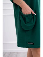 Šaty s kapucňou tmavo zelené